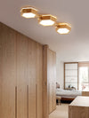 Creative solid wood LED ceiling lamp
