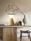 Japanese yellow travertine table lamp