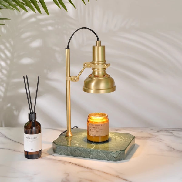 Brass Marble Melted Wax Table Lamp