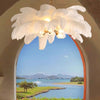 Creative personality all-copper ostrich feather chandelier