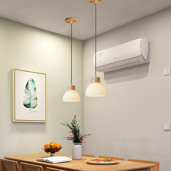 Striped glass chandelier