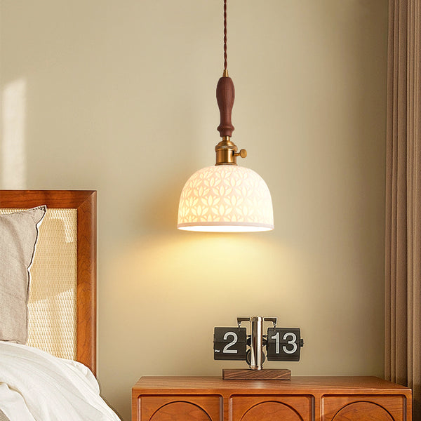 Wabi-sabi style bedroom bedside ceramic chandelier