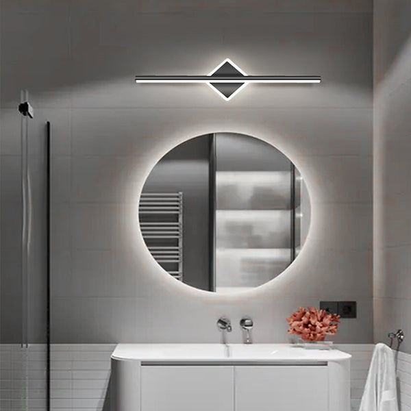 Applique murale créative à miroir à longue bande géométrique