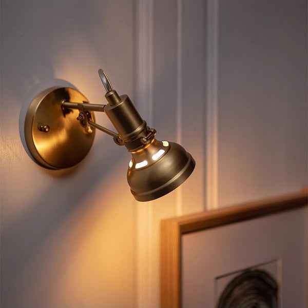 Nordic brass bedroom study background wall lamp