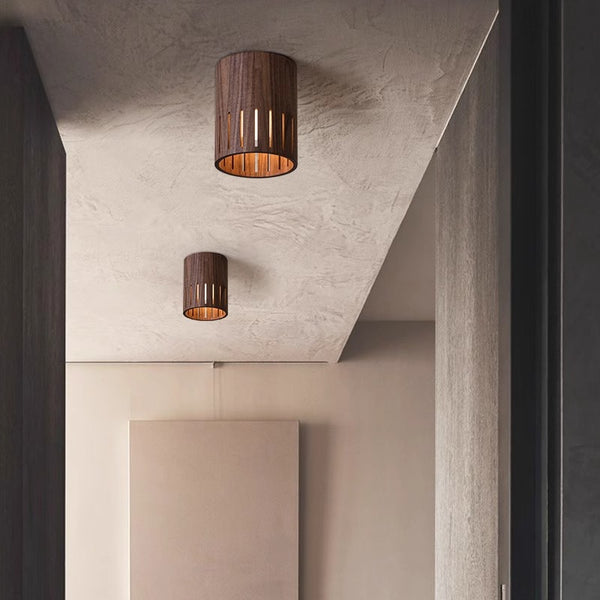 Plafonnier de couloir en noyer de style chinois