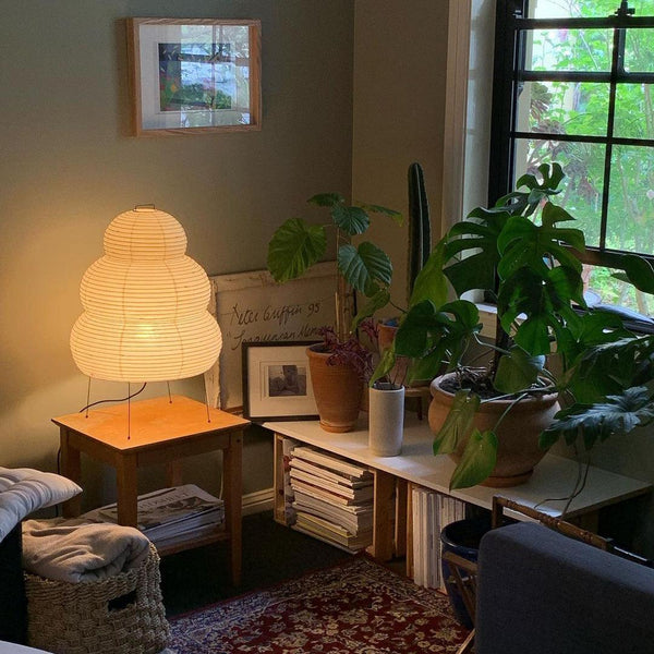 Japanese style wabi-sabi style rice paper floor lamp