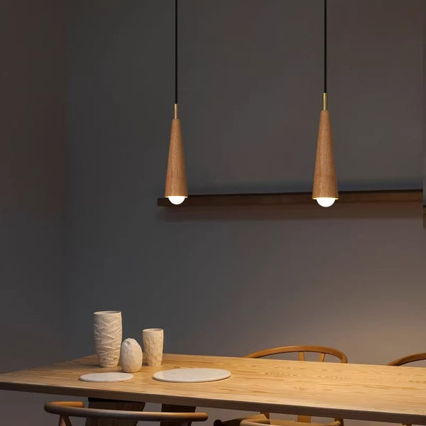 Lustre de chevet de chambre en bois massif tout en cuivre