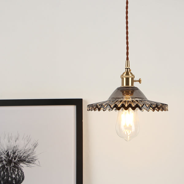 Lustre en verre vert frais
