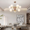 Medieval style full copper walnut living room chandelier