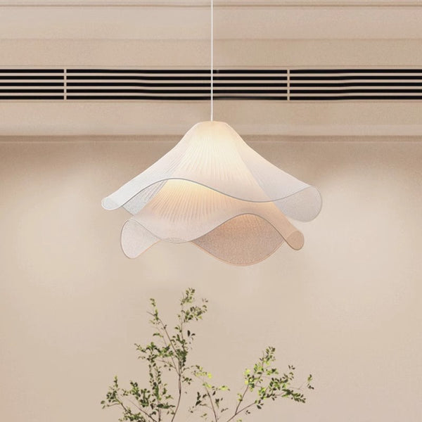 French cream style fabric restaurant chandelier