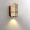 Gelbe Nachttisch-Wandlampe aus Travertin