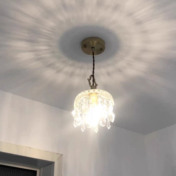 Copper Vintage Crystal Glass Chandelier