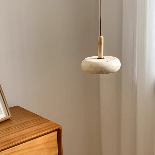 Japanese style creative yellow travertine bedroom chandelier