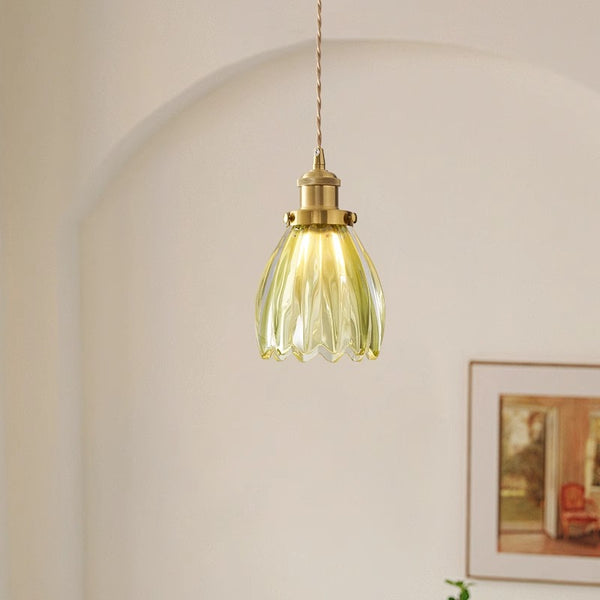 Medieval style bedroom bedside glass flower small chandelier