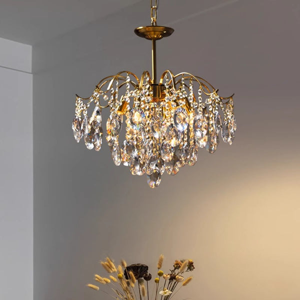French retro glass chandelier