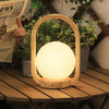 Vintage solid wood portable table lamp