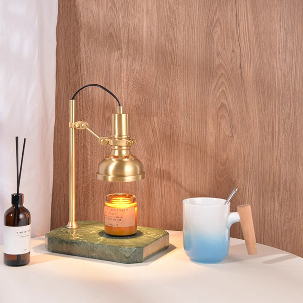 Brass Marble Melted Wax Table Lamp