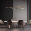 Lustre de restaurant créatif à longue bande, entièrement en cuivre
