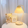 Cream Pleated Bedroom Table Lamp