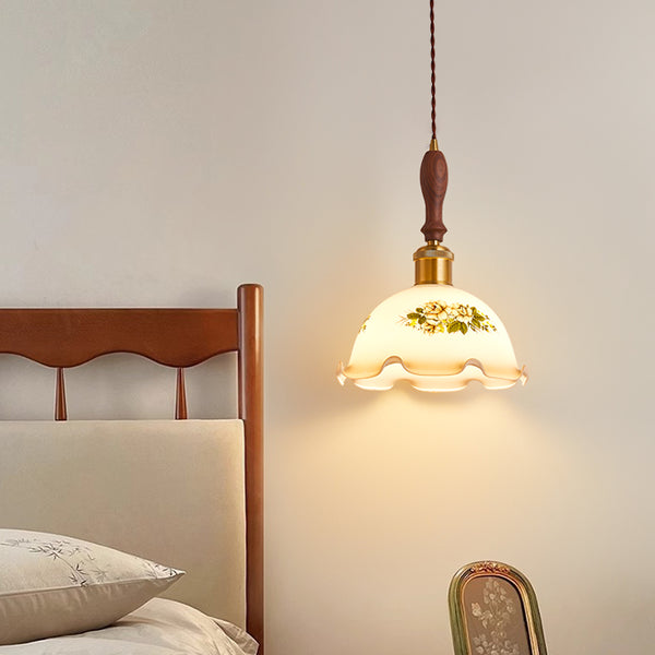 Wabi-sabi style bedroom bedside ceramic chandelier