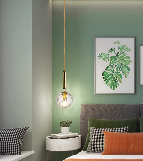 Lustre de chevet de chambre à coucher en forme de sphère nordique