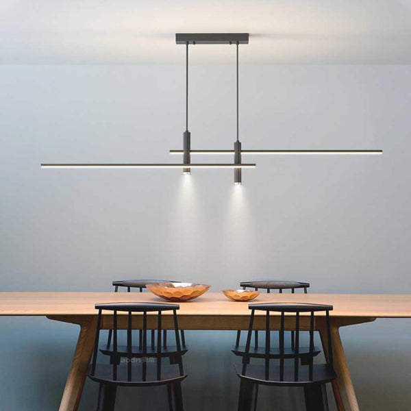 Minimalist one-word long strip chandelier