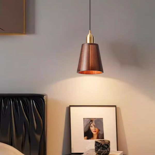 Solid wood all-copper small chandelier