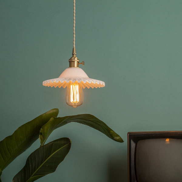 Lustre en verre vert frais