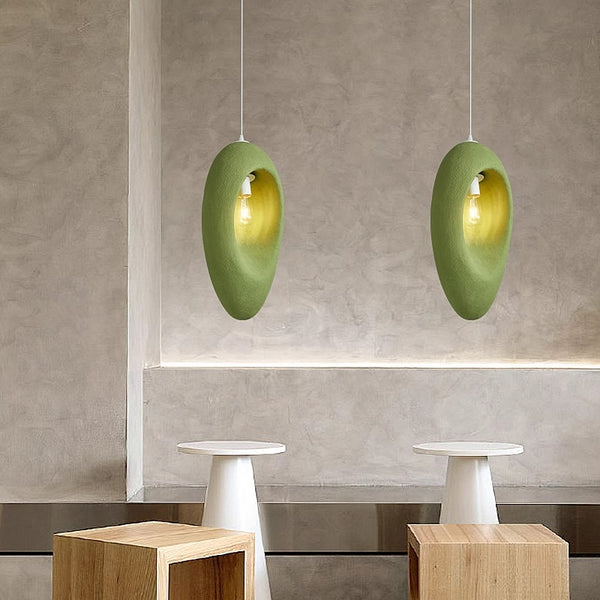 Wabi-sabi style green bedside small chandelier