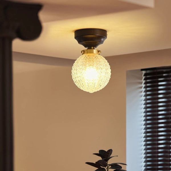 Medieval style hallway glass ceiling lamp