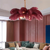 Creative personality all-copper ostrich feather chandelier