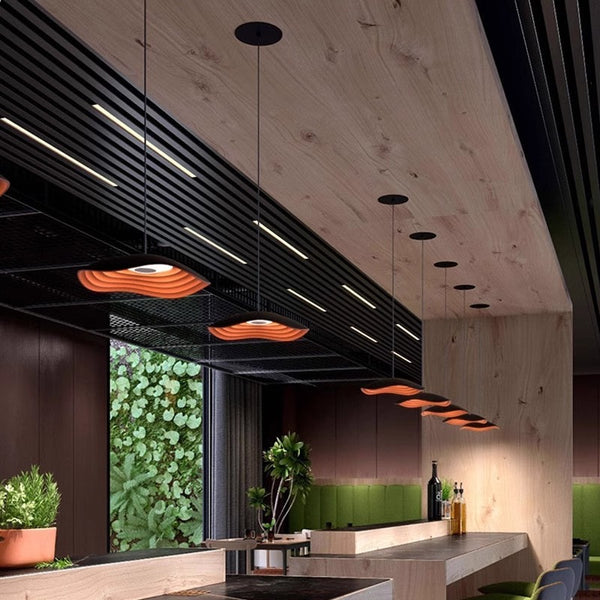 Lampe à suspension de salle à manger en forme de feuille de lotus de style Wabi-sabi