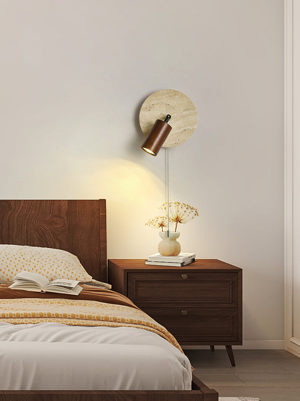 Yellow Travertine Antique Bedside Wall Lamp