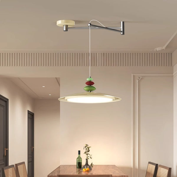 Lustre de salle à manger en forme de soucoupe volante de style crème