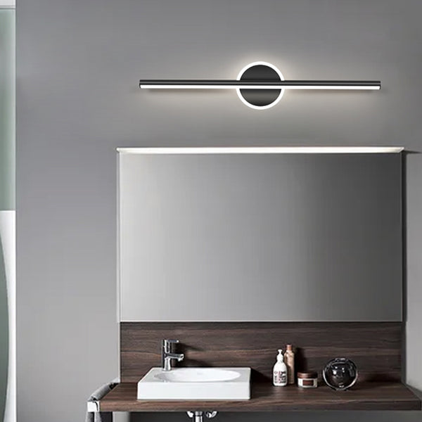 Applique murale créative à miroir à longue bande géométrique