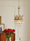 Vintage brass crystal chandelier