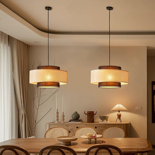 Medieval style rattan restaurant chandelier