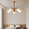 Japanese style solid wood glass bedroom chandelier