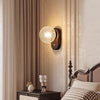 Solid wood crack glass aisle wall lamp