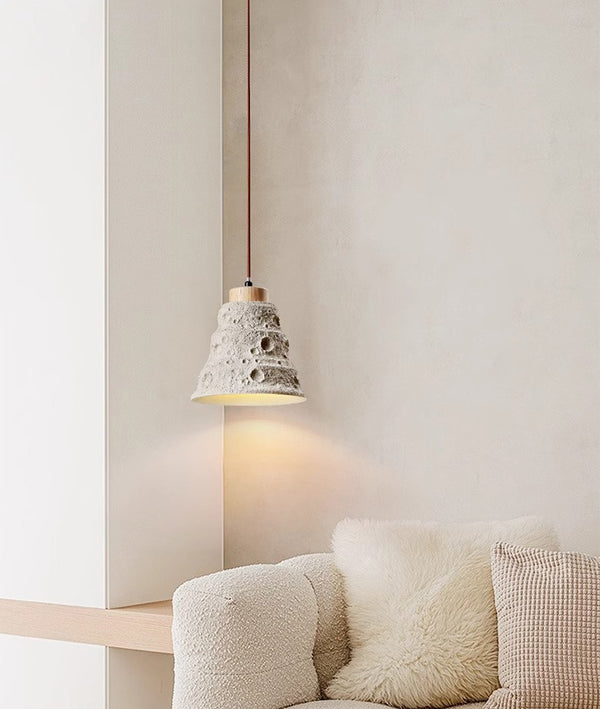 Japanese style micro cement bedroom bedside chandelier