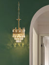 Vintage brass crystal chandelier