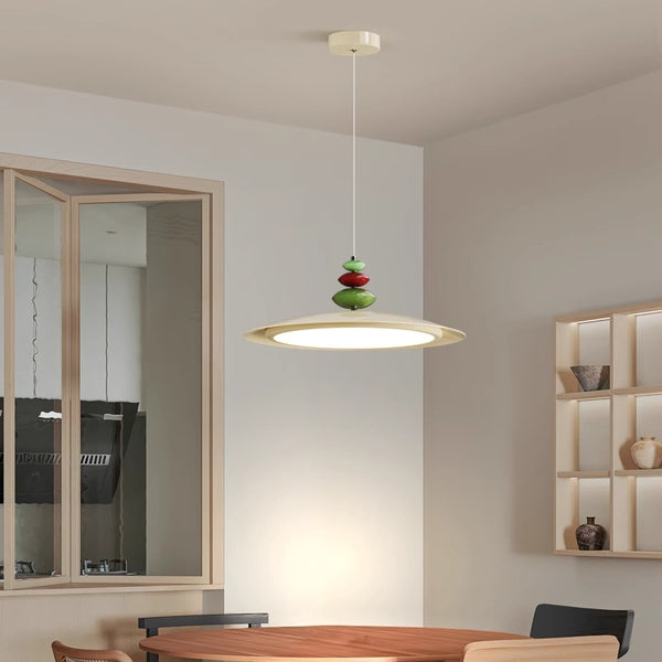 Lustre de salle à manger en forme de soucoupe volante de style crème