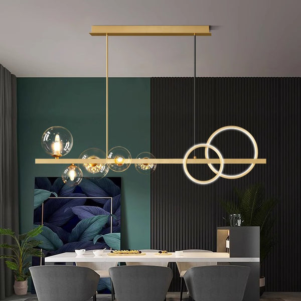 Long Magic Bean Glass Dining Chandelier