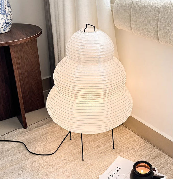 Japanese style wabi-sabi style rice paper floor lamp