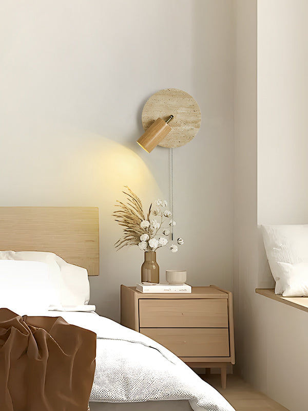 Yellow Travertine Antique Bedside Wall Lamp