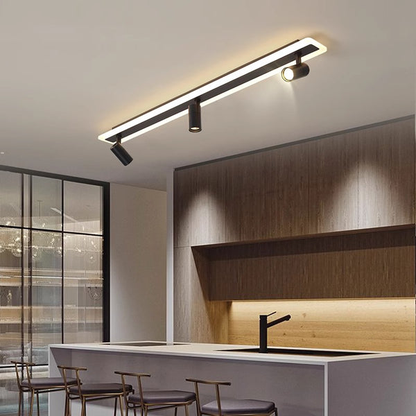 Modern simple long strip LED restaurant ceiling light