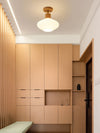 Deckenlampe aus Massivholz im cremefarbenen Stil