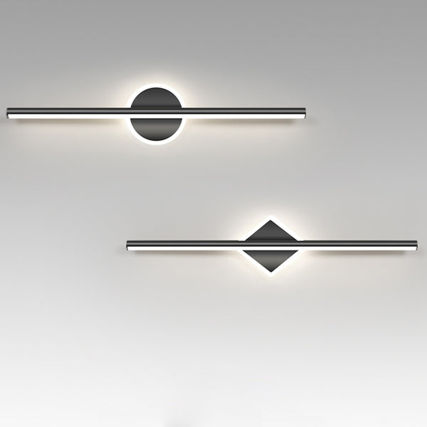 Applique murale créative à miroir à longue bande géométrique