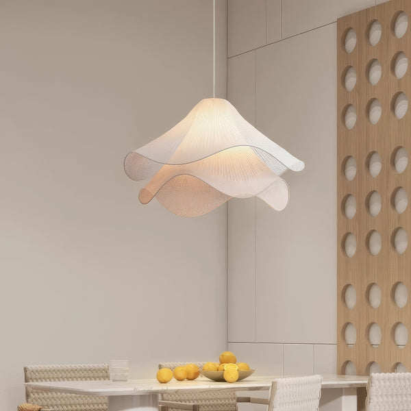 French cream style fabric restaurant chandelier