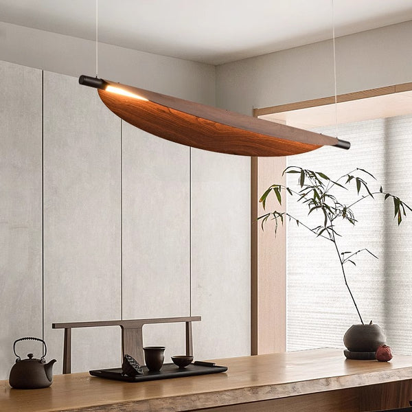 Lustre de salle à manger rétro créatif et personnalisé en forme de feuille